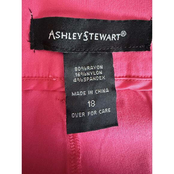 Ashley Stewart Pants Womens 18 Pink Stretch‎ Ankle Slim Fit Dress Work Office - Picture 4 of 9